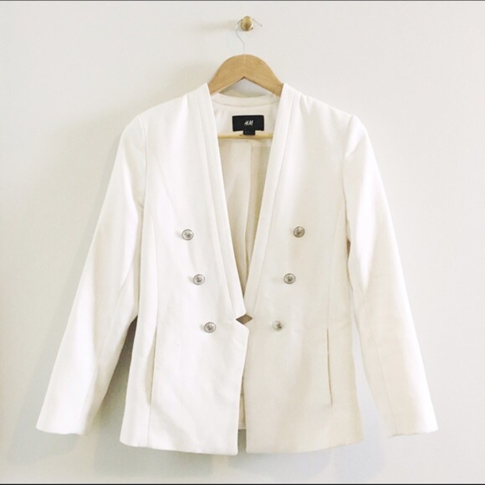 H&M cream sailor blazer